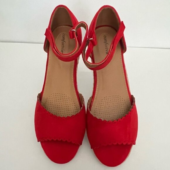 The Charlie Espadrille Sandal by Comfortview Jute-wrapped Wedge Heel Size 9 Wide - Picture 4 of 7